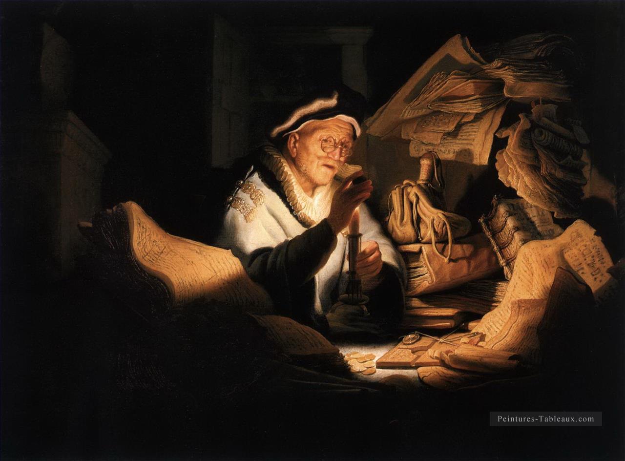 L’homme riche de la parabole Rembrandt Peintures à l'huile